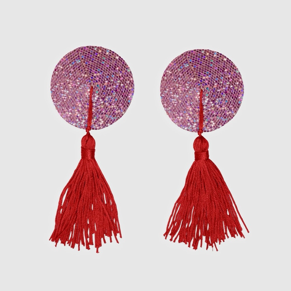 Empress Mimi hot pink red sparkly Alluring Seductress pasties with tassels
